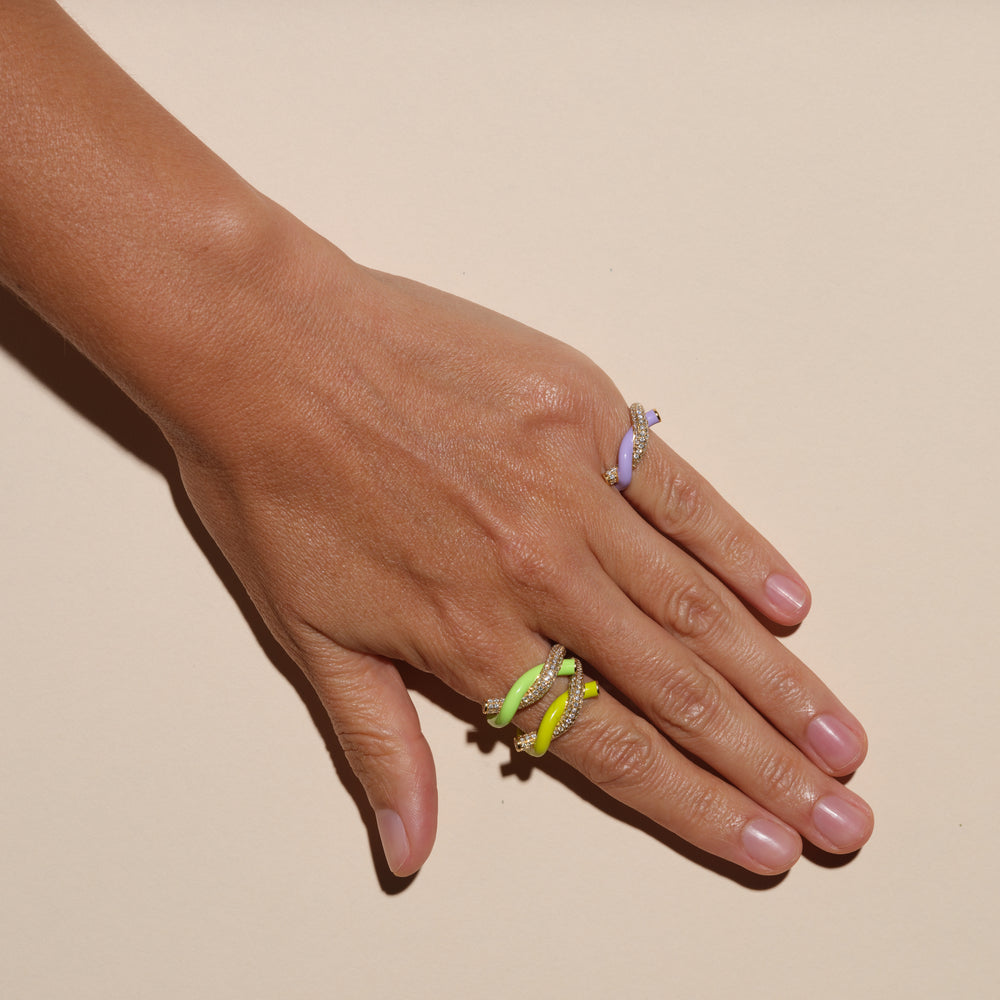 Fruit Hoops Ring (Neon Green Enamel)