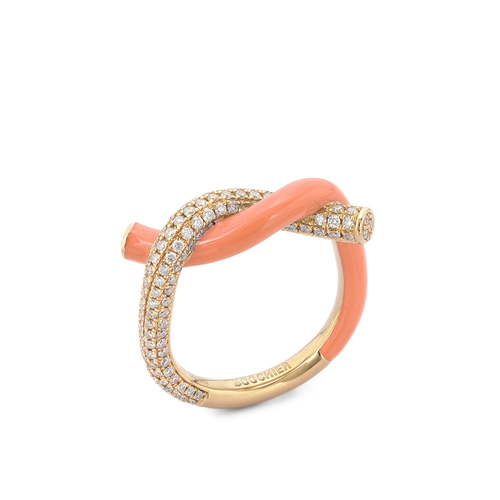 Fruit Hoops Ring (Orange Enamel)