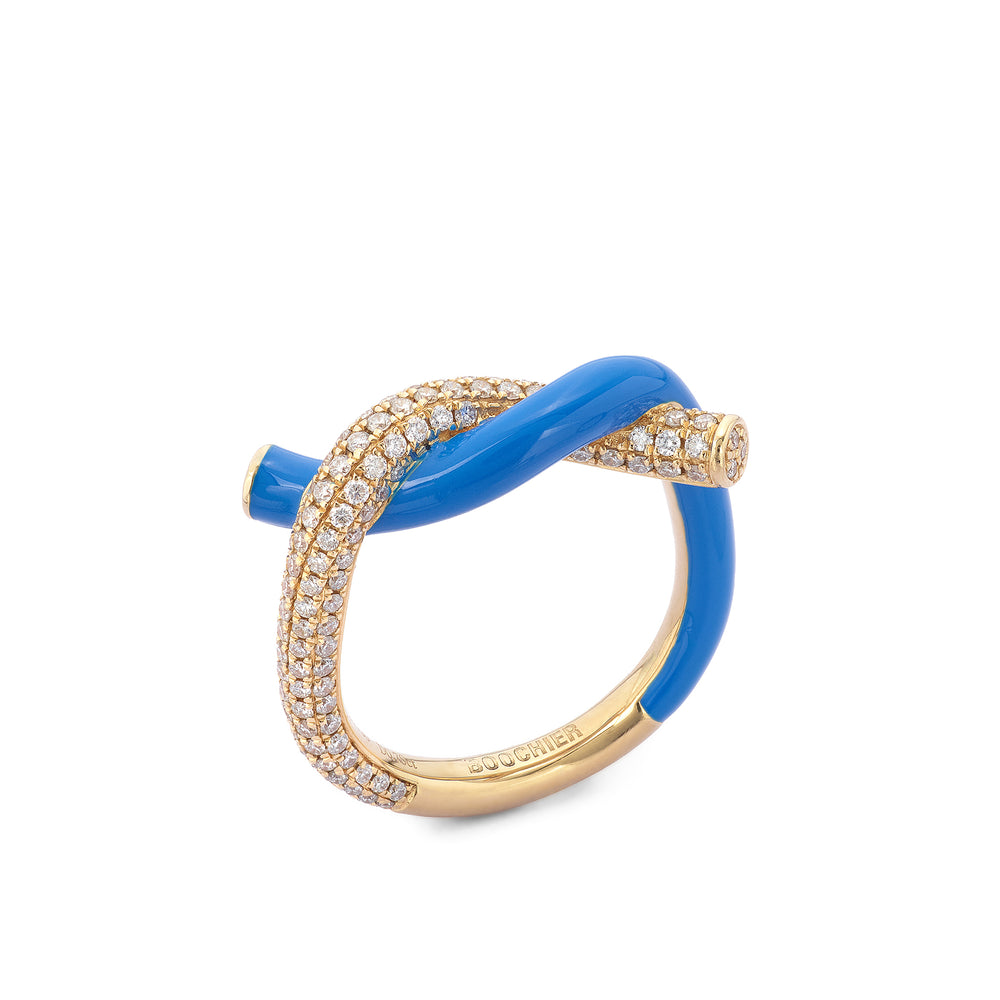 Fruit Hoops Ring (Dark Blue Enamel)