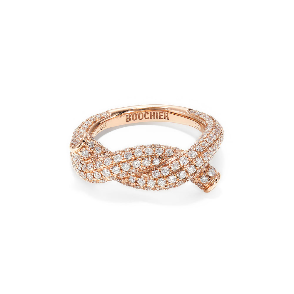 Fruit Hoops Rose Gold Full Diamond Pinky Ring