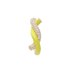 Fruit Hoops Knot Enamel Earrings (Neon Yellow)